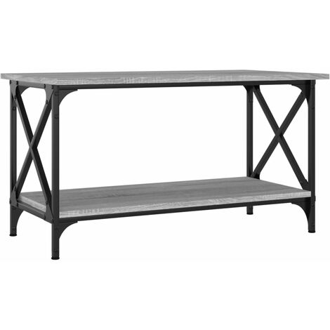 vidaXL Tavolino Grigio Sonoma 80x45x45cm in Legno Multistrato e Ferro
