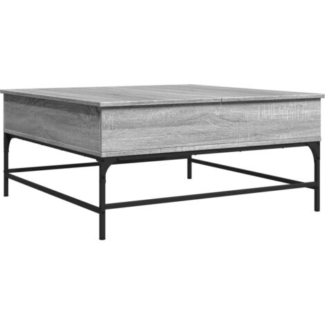 vidaXL Tavolino Grigio Sonoma 95x95x45 cm Legno Multistrato e Metallo