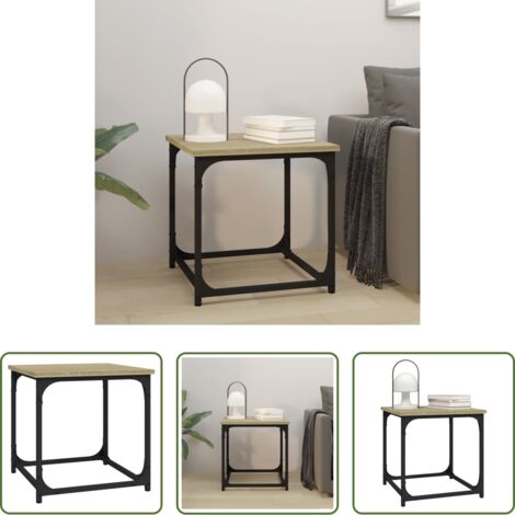 vidaXL Tavolino in acciaio - Tavolino Rovere Sonoma 40x40x40 cm in Legno Multistrato
