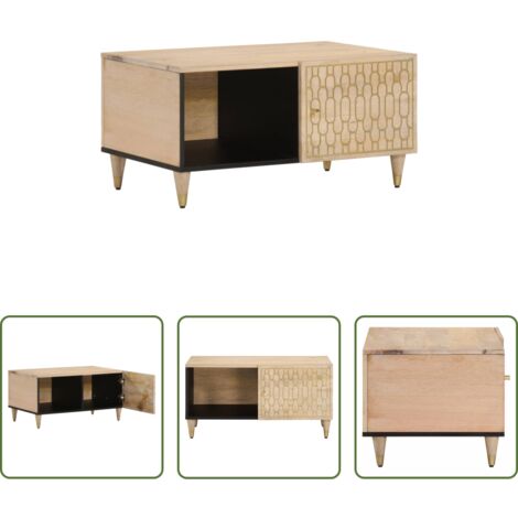 vidaXL Tavolino in legno di mango -  Tavolino da Salotto 80x50x40 cm Legno Massello di Mango