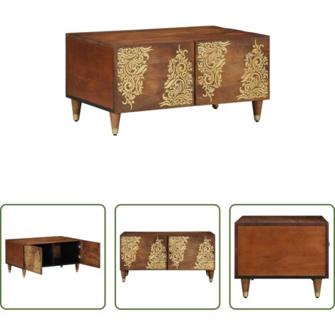 vidaXL Tavolino in legno di mango -  Tavolino da salotto Marrone miele 80 x 50 x 40 cm