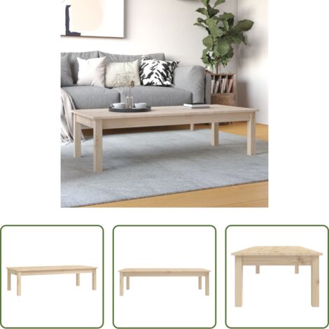 vidaXL Tavolino in legno massello -  Tavolino da Salotto 110x50x30 cm Legno Massello di Pino
