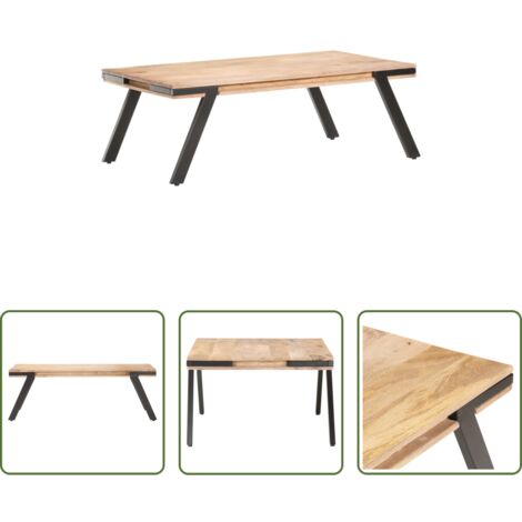 vidaXL Tavolino in legno massello -  Tavolino da Salotto 114x65x40 cm in Legno Massello di Mango