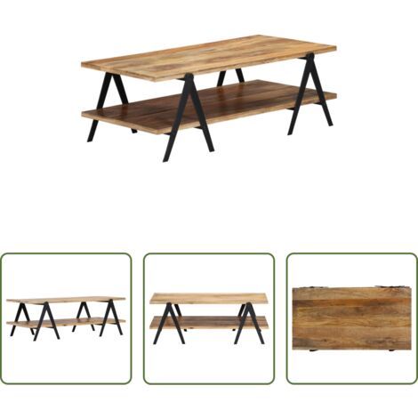 vidaXL Tavolino in legno massello -  Tavolino da Salotto 115x60x40 cm in Legno Massello di Mango