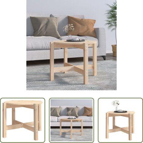 vidaXL Tavolino in legno massello -  Tavolino da Salotto Ø 62,5x45 cm in Legno Massello di Pino