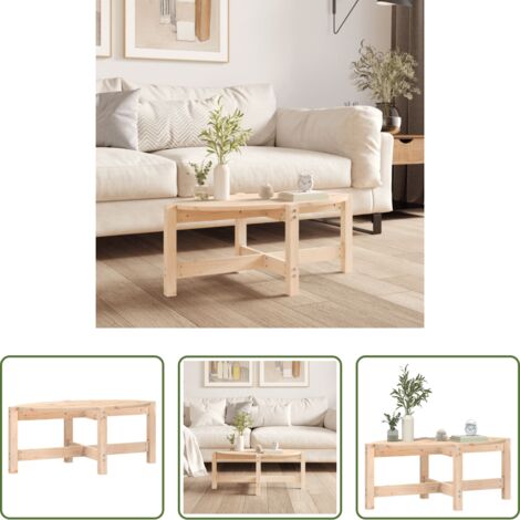 vidaXL Tavolino in legno massello -  Tavolino da Salotto 87x48x35 cm in Legno Massello di Pino