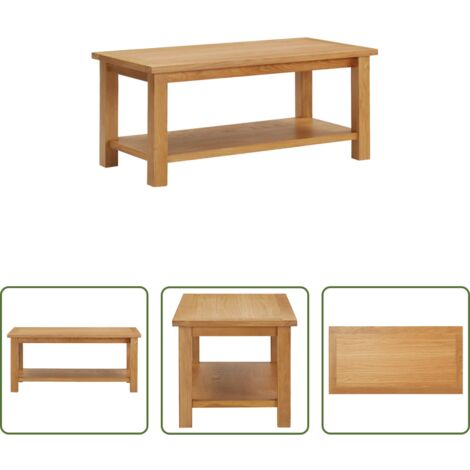 vidaXL Tavolino in legno massello -  Tavolino da Salotto 90x45x40 cm in Legno Massello di Rovere