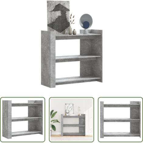 vidaXL Tavolino in legno multistrato -  Tavolino Consolle Grigio Cemento 100x35x90 cm in Multistrato