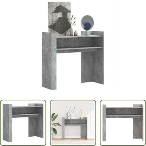 vidaXL Tavolino in legno multistrato -  Tavolino Consolle Grigio Cemento 100x35x90 cm in Multistrato