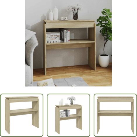 vidaXL Tavolino in legno multistrato -  Tavolino Consolle Rovere Sonoma 80x30x80cm in Legno Multistrato