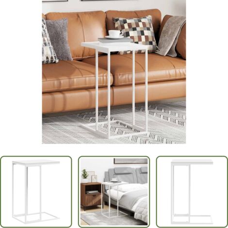 vidaXL Tavolino in legno multistrato -  Tavolino da Salotto Bianco 40x30x59 cm in Legno Multistrato
