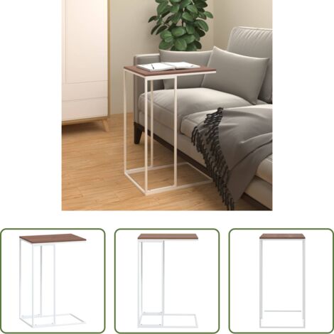 vidaXL Tavolino in legno multistrato -  Tavolino da Salotto Bianco 40x30x59 cm in Legno Multistrato