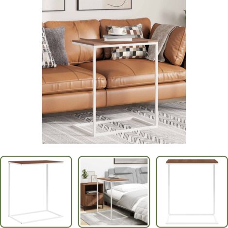 vidaXL Tavolino in legno multistrato -  Tavolino da Salotto Bianco 55x35x66 cm in Legno Multistrato