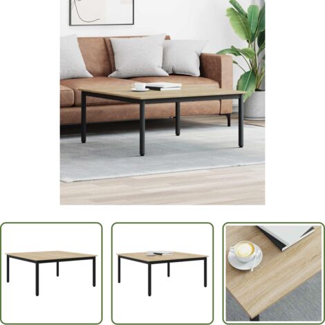 vidaXL Tavolino in legno multistrato -  Tavolino da salotto Sonoma 100 x 100 x 45 cm Legno multistrato