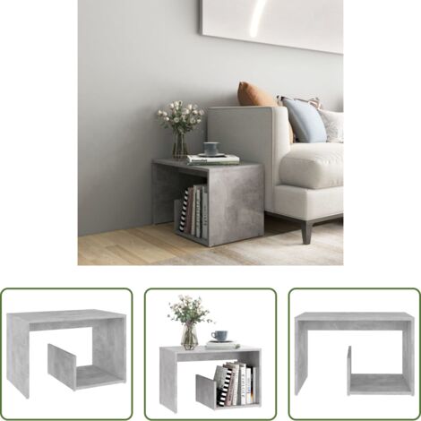 vidaXL Tavolino in legno multistrato -  Tavolino Grigio Cemento 59x36x38 cm in Legno Multistrato