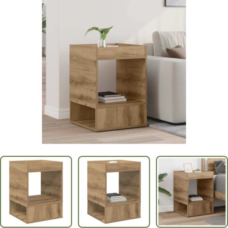 vidaXL Tavolino in legno multistrato -  Tavolino Rovere artigianale 40 x 40 x 56 cm Legno multistrato