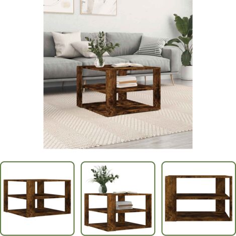 vidaXL Tavolino in legno multistrato -  Tavolino Salotto Rovere Fumo 58x58x40 cm Legno Multistrato
