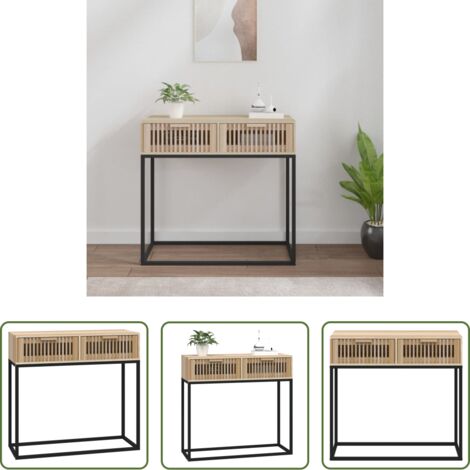 vidaXL Tavolino in legno -  Tavolino Consolle 80x30x75 cm Legno Multistrato e Ferro