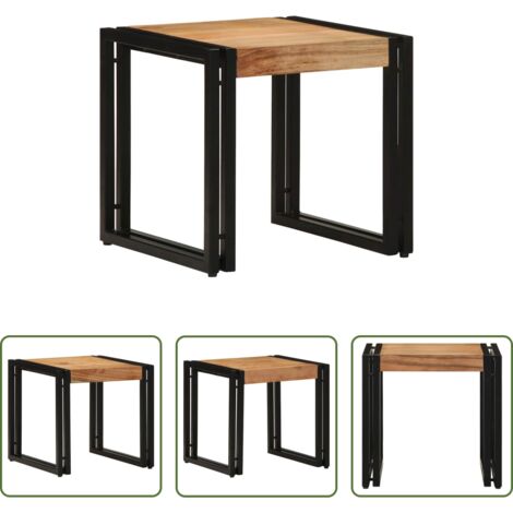 vidaXL Tavolino in legno -  Tavolino da salotto 40 x 40 x 38 cm Legno di Acacia Massello