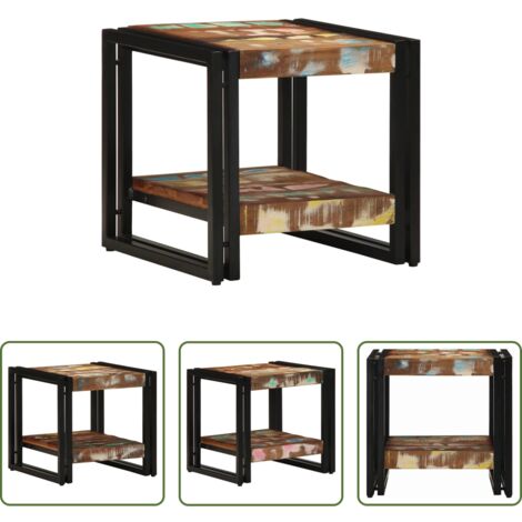 vidaXL Tavolino in legno -  Tavolino da salotto 40 x 40 x 38 cm Legno Recuperato Massello
