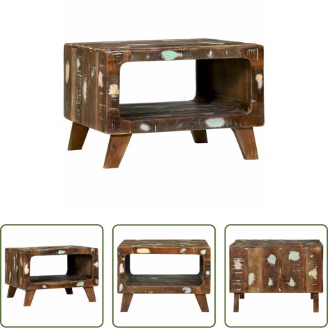 vidaXL Tavolino in legno -  Tavolino da salotto 50 x 50 x 35 cm Legno Recuperato Massello
