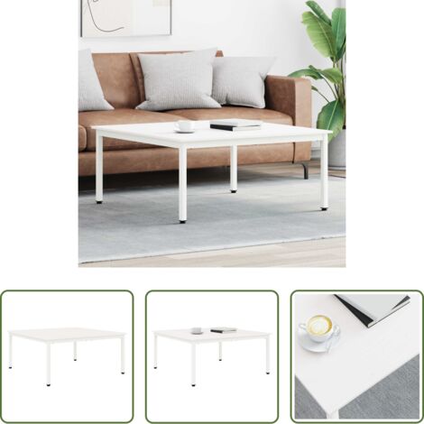 vidaXL Tavolino in legno -  Tavolino da salotto Bianco 100 x 100 x 45 cm Pino massello