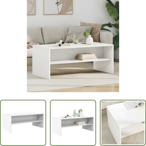 vidaXL Tavolino in legno - Tavolino da salotto Bianco 100 x 50 x 40 cm Legno multistrato