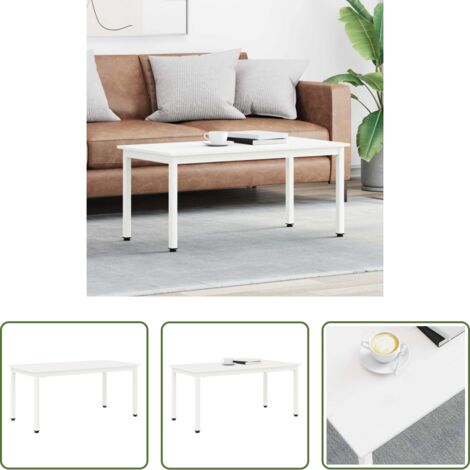 vidaXL Tavolino in legno -  Tavolino da salotto Bianco 100 x 50 x 45 cm Pino massello