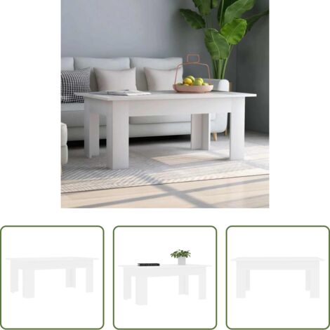 vidaXL Tavolino in legno -  Tavolino da Salotto Bianco 100x60x42 cm in Legno Multistrato