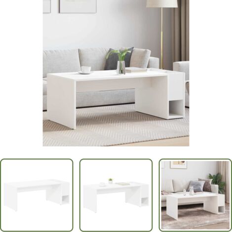 vidaXL Tavolino in legno -  Tavolino da salotto Bianco 101,5 x 50 x 37 cm Legno multistrato