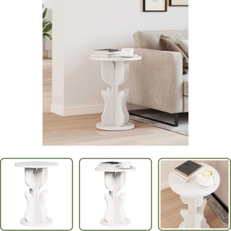 vidaXL Tavolino in legno -  Tavolino da salotto Bianco 39,5 x 39,5 x 53,5 cm