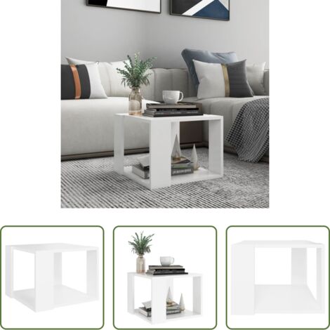 vidaXL Tavolino in legno -  Tavolino da Salotto Bianco 40x40x30 cm in Legno Multistrato