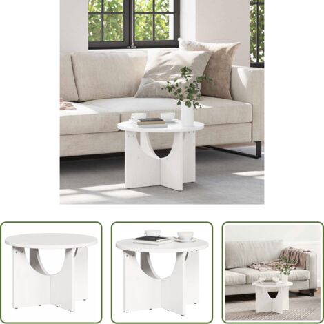 vidaXL Tavolino in legno -  Tavolino da salotto Bianco 50 x 50 x 35 cm