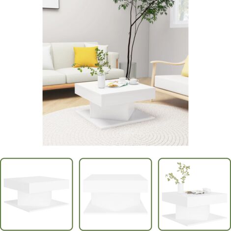 vidaXL Tavolino in legno -  Tavolino da Salotto Bianco 57x57x30 cm in Legno Multistrato