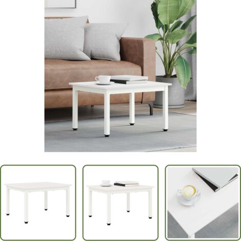 vidaXL Tavolino in legno -  Tavolino da salotto Bianco 60 x 50 x 36 cm Pino massello