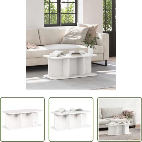 vidaXL Tavolino in legno -  Tavolino da salotto Bianco 80 x 39,5 x 33,5 cm