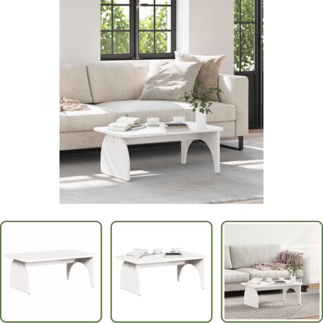 vidaXL Tavolino in legno -  Tavolino da salotto Bianco 80 x 50 x 31 cm