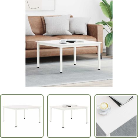 vidaXL Tavolino in legno -  Tavolino da salotto Bianco 80 x 80 x 45 cm Pino massello
