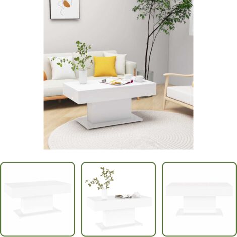 vidaXL Tavolino in legno -  Tavolino da Salotto Bianco 96x50x45 cm in Legno Multistrato