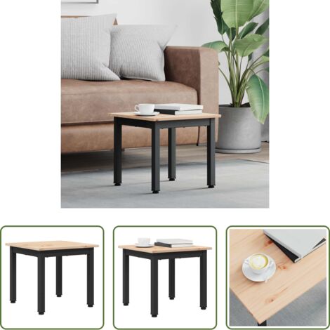 vidaXL Tavolino in legno -  Tavolino da salotto Naturale 40 x 40 x 36 cm Pino massello