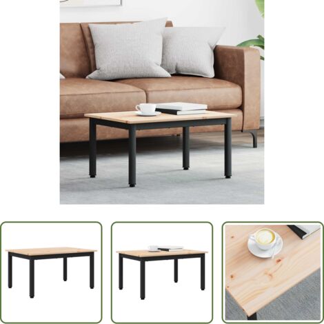 vidaXL Tavolino in legno -  Tavolino da salotto Naturale 60 x 50 x 36 cm Pino massello
