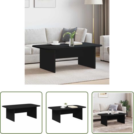vidaXL Tavolino in legno -  Tavolino da salotto Nero 93 x 53 x 33 cm Legno multistrato