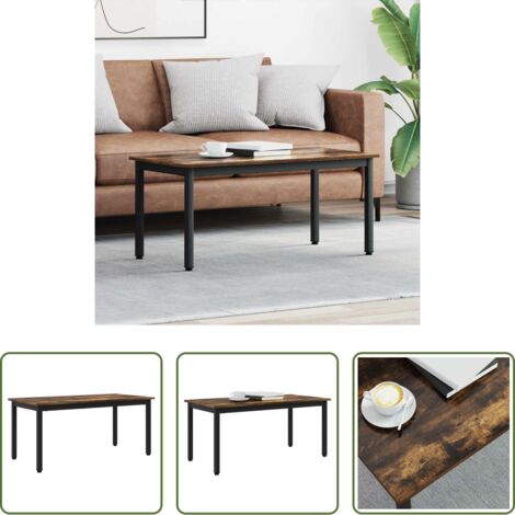 vidaXL Tavolino in legno - Tavolino da salotto Quercia Fumosa 100 x 50 x 45 cm