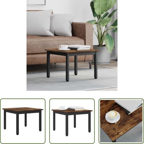vidaXL Tavolino in legno -  Tavolino da salotto Quercia Fumosa 50 x 50 x 36 cm
