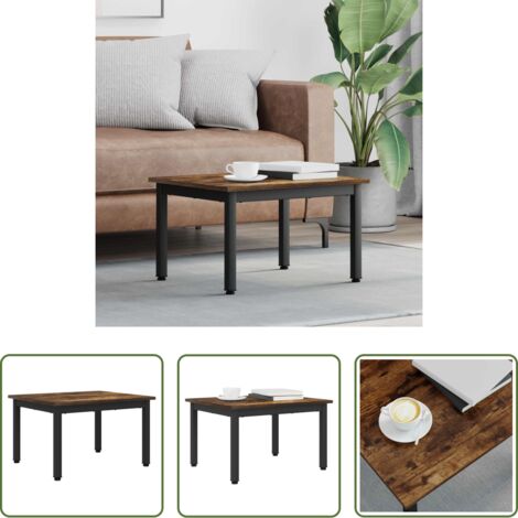 vidaXL Tavolino in legno - Tavolino da salotto Quercia Fumosa 60 x 50 x 36 cm