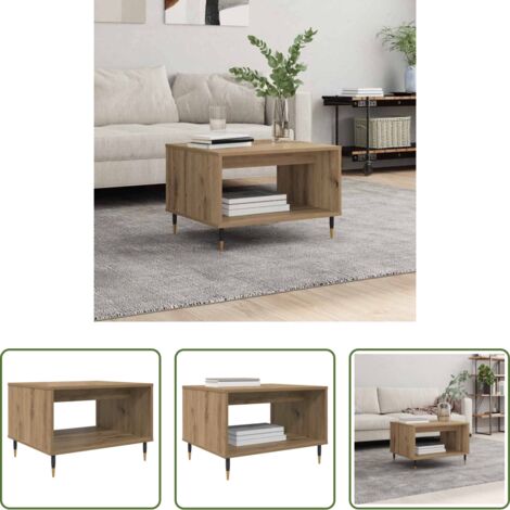 vidaXL Tavolino in legno - Tavolino da salotto rovere artigianale 60 x 50 x 40 cm