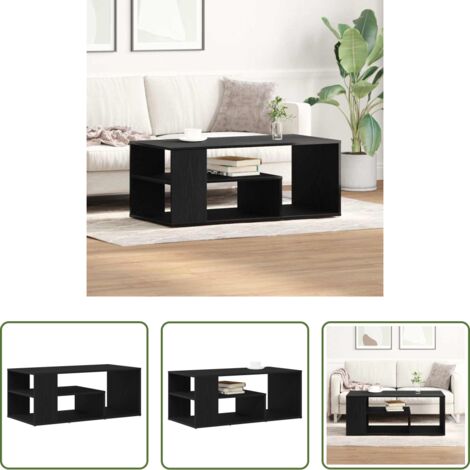 vidaXL Tavolino in legno -  Tavolino da salotto Rovere Nero 100 x 50 x 40 cm