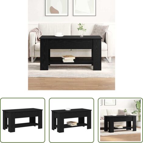 vidaXL Tavolino in legno -  Tavolino da salotto Rovere nero 101 x 49 x 52 cm