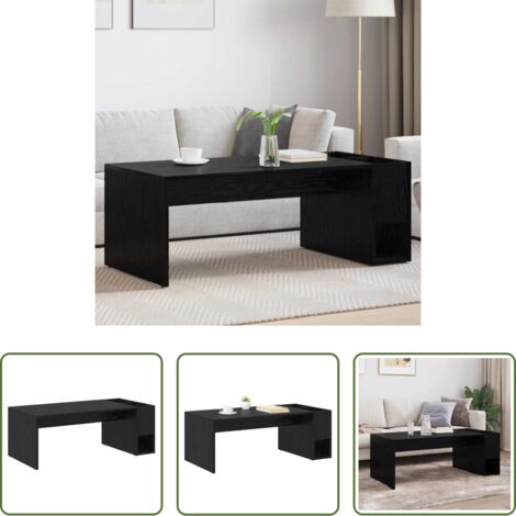 vidaXL Tavolino in legno -  Tavolino da salotto Rovere Nero 101,5 x 50 x 37 cm