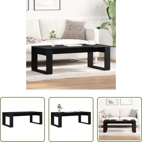 vidaXL Tavolino in legno -  Tavolino da salotto Rovere Nero 102 x 50 x 35 cm